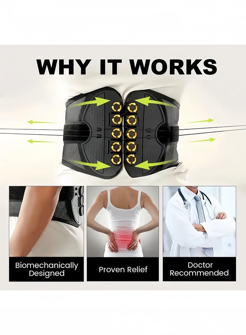 Back Brace for Heavy Lifting, Lumbar Support Belt with Dual Pulley System, Lower Back Pain Relief for Spine Stability, Adjustable Breathable Waist Trainer for Men and Women - Image 4