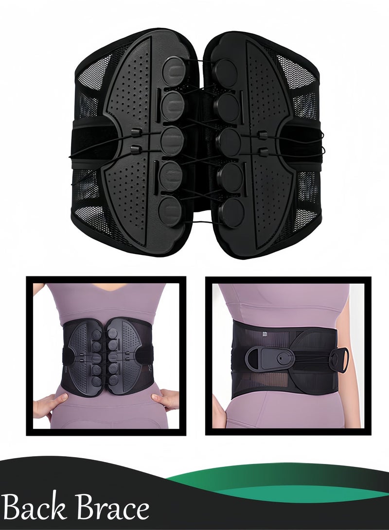 Back Brace for Heavy Lifting, Lumbar Support Belt with Dual Pulley System, Lower Back Pain Relief for Spine Stability, Adjustable Breathable Waist Trainer for Men and Women - Image 1