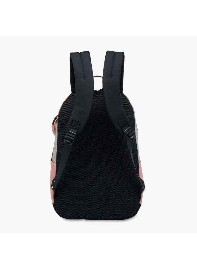 Kappa Girls Colourblock School Backpack with Adjustable Straps and Pouch Set - 18x32x46 cm