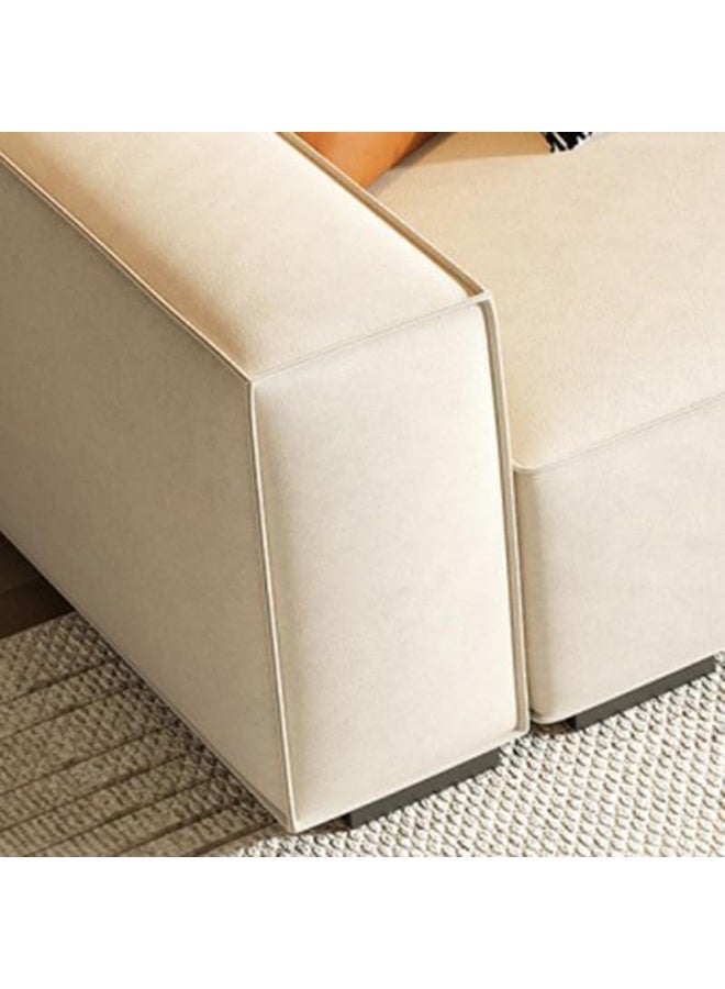 Comfynest Extra Long Tech Cloth Modern Sofa With Foam Seat And Slipcover 280 X 93 X 72 Cm Off-White - Image 5