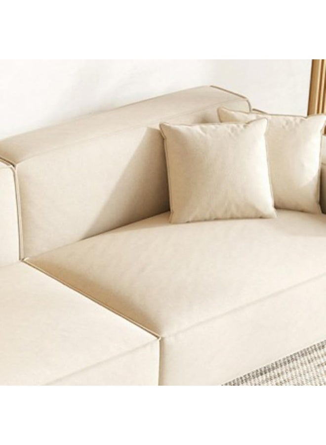 Comfynest Extra Long Tech Cloth Modern Sofa With Foam Seat And Slipcover 280 X 93 X 72 Cm Off-White - Image 4