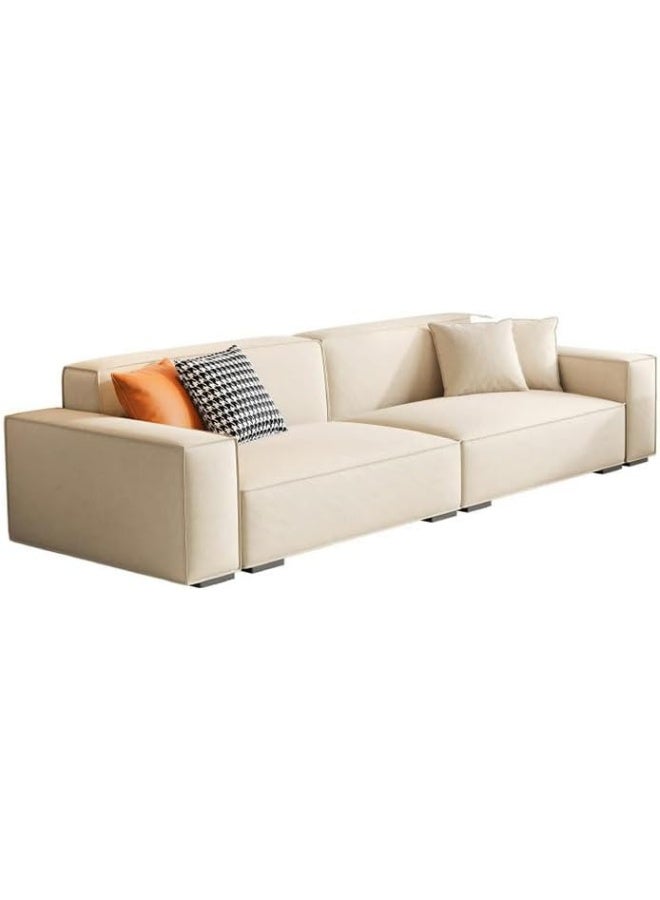 Comfynest Extra Long Tech Cloth Modern Sofa With Foam Seat And Slipcover 280 X 93 X 72 Cm Off-White - Image 3