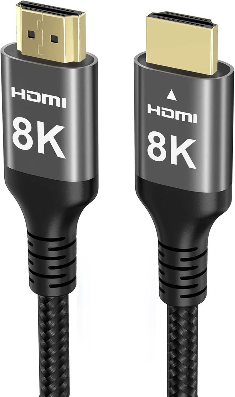 Ubluker كابل HDMI 8K 10 متر، كابل HDMI مضفر من النايلون عالي السرعة 4k@120Hz 8k@60Hz eARC ARC Dolby Atmos HDR10+ HDCP2.3 متوافق مع PC Gaming PC Monitor Speaker Mac PS5 Xbox - Image 1