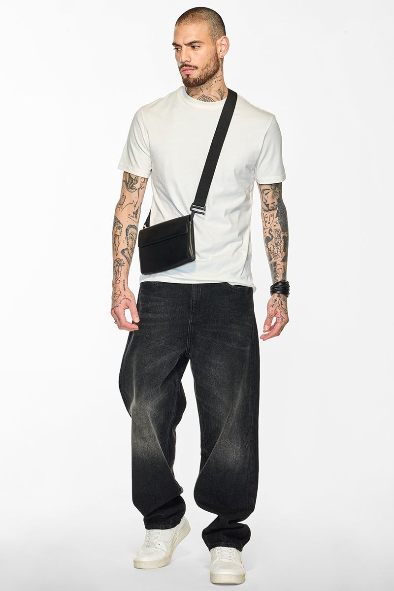 SNITCH Core Lab Off White Solid Regular Fit T-Shirt - Image 3