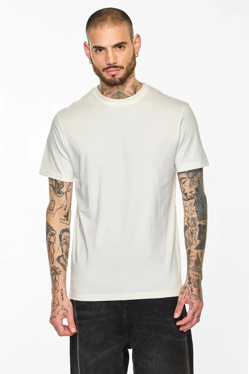 SNITCH Off White Core Lab Off White Solid Regular Fit T-Shirt for Men ...