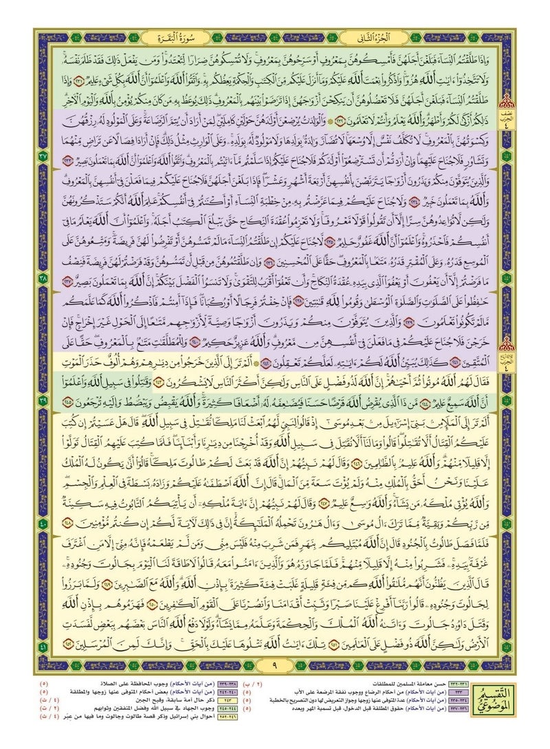 Quran Qiyam Luxury velvet cover with thematic division of verses of the Holy Qur’an, velvet, large size 25/35 cm - Image 4