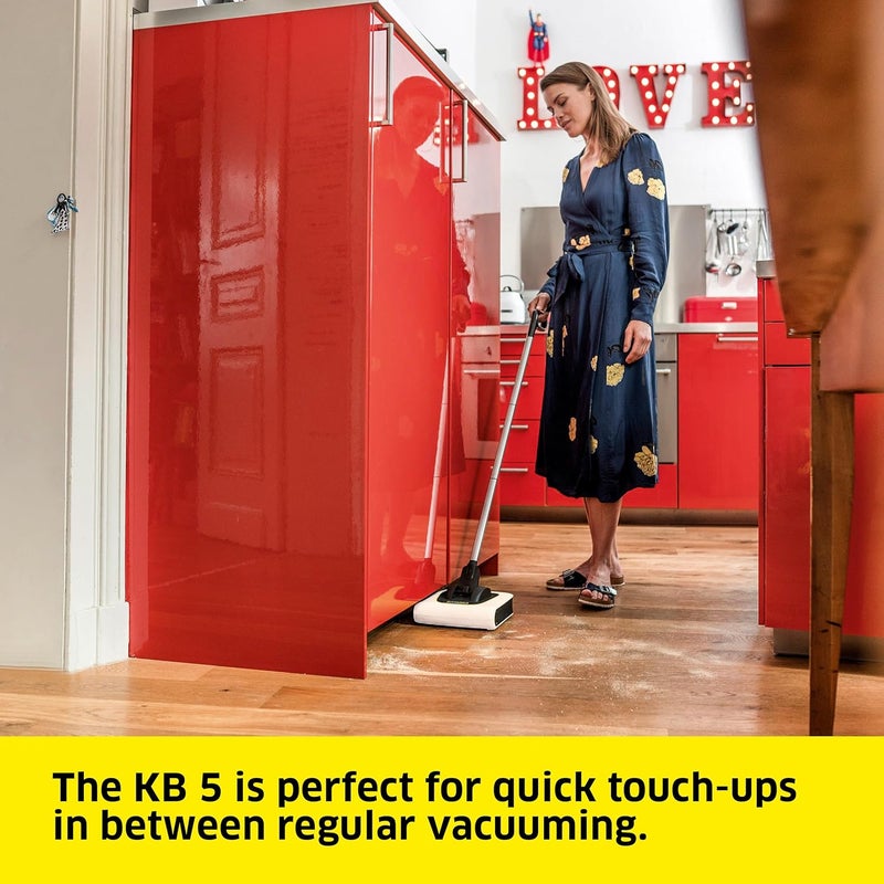 Kärcher KB 5 Electric Floor Sweeper Broom, for Carpets, Hardwood Floors and Tiles, Lightweight and Cordless, Ideal for Fur, Hair, Dirt & Dust - Image 3