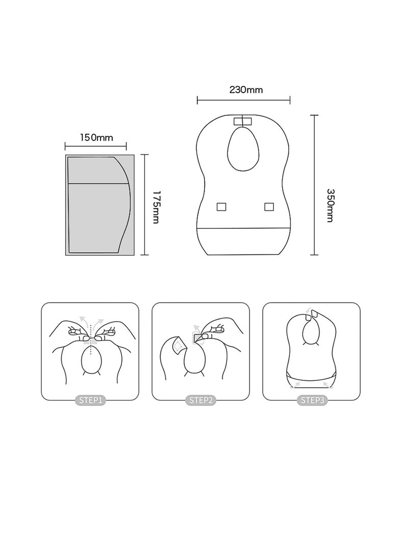 STAR BABiES مريلة ستار بيبيز للاستخدام مرة واحدة - عبوة من 10 قطع مطبوعة بطبعة ديناصور - جديدة - Image 3
