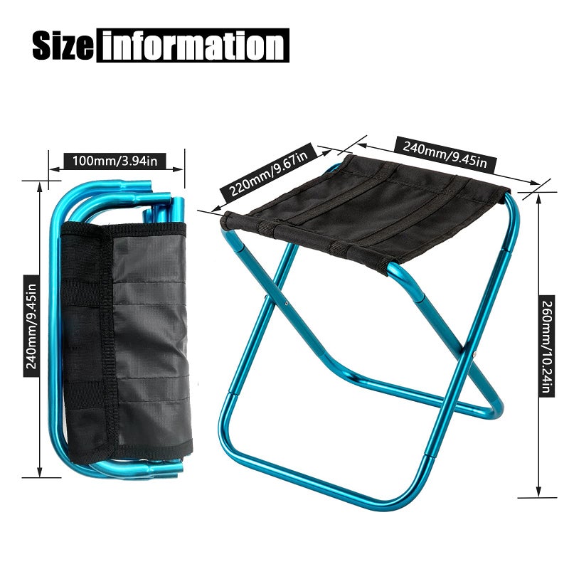LYHLYA Portable Mini Folding Stool, Small Camping Stool Mortable Stool Can Hold Up to 150 Lbs - Image 2