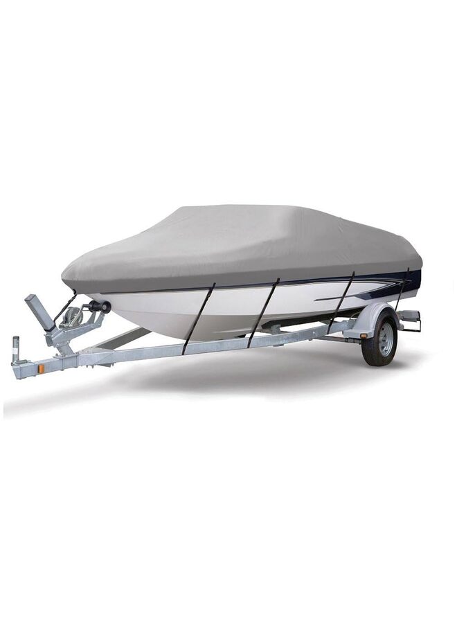 LAMAY Heavy Duty 600D Marine Grade Polyester Canvas Trailerable Waterproofing Boat Cover,Fits V-Hull,Tri-Hull, Runabout Boat Cover (Length:17'-19') (Color : Gray) - Image 1