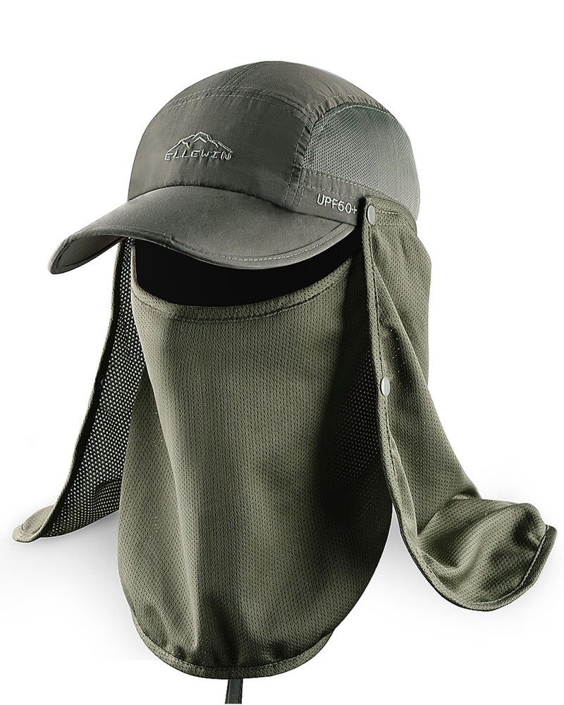 ELLEWIN Outdoor Sun Hat for Men Women UPF 50+ Fishing UV Hat with Neck Flap Face Cover for Sun Protection - Image 1
