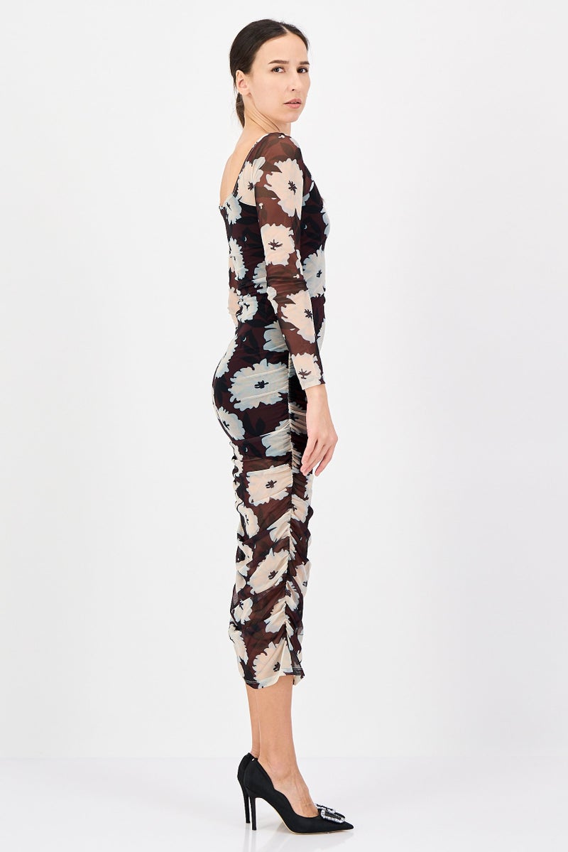 TOPSHOP Women Floral Print Bodycon Dress, Multicolor - Image 2