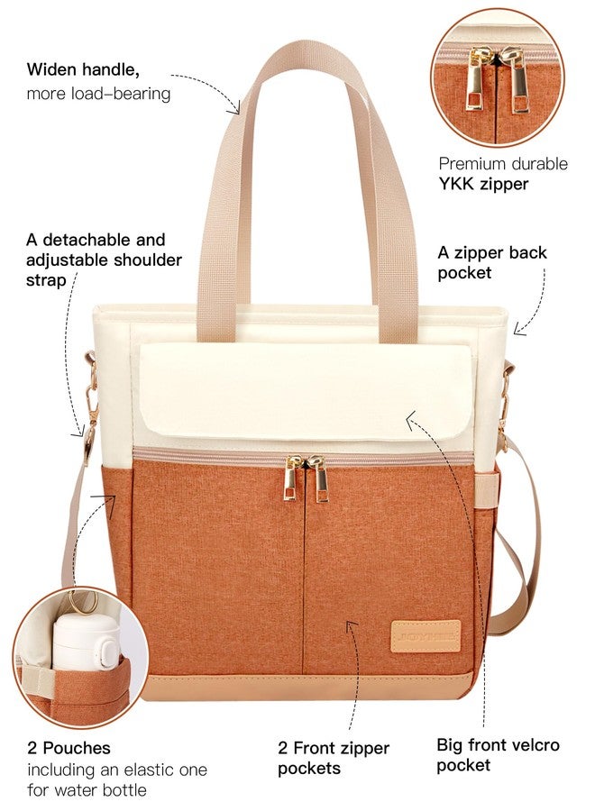 JOYHILL Lunch Bag for Women, Lunch Tote Leakproof Insulated Lunch Box with Shoulder Strap, Adult Reusable Lunch Cooler Tote Bags for Work Picnic Camping Beach (ORANGE) - Image 2