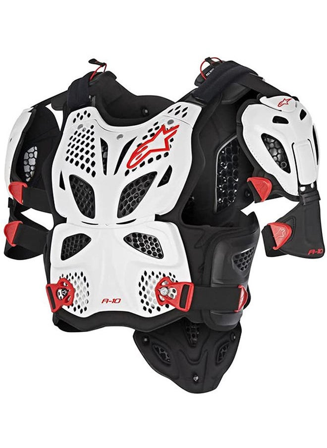 Alpinestars - A10 Full Chest Protector White/Black/Red-XS/S - Image 1