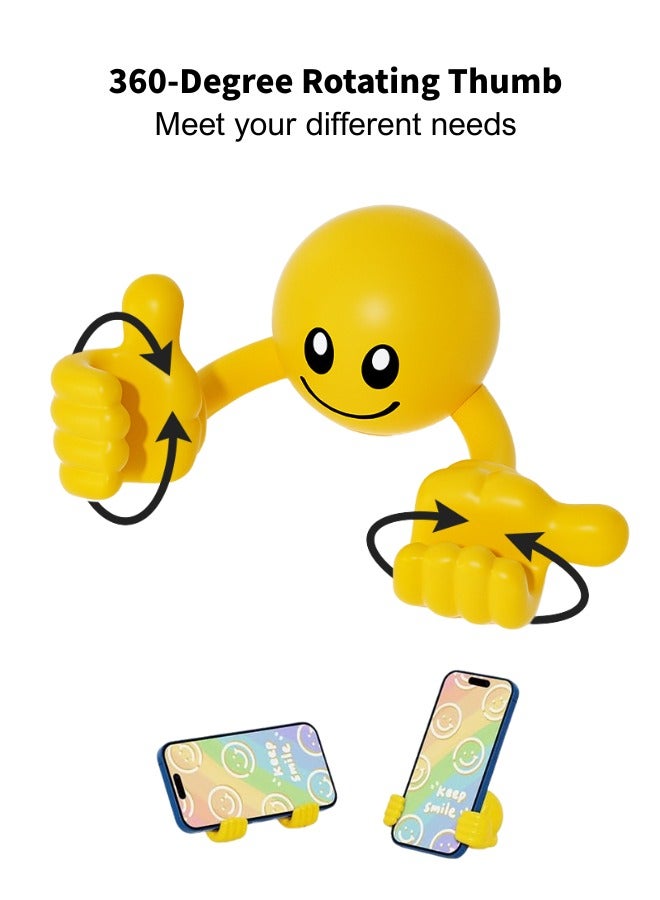 Multi-functional Desktop Phone Stand,Cell Phone Supports,phone holder, 360° Adjustable, Smiley Face/Thumbs-Up Style, Free Switching Between Landscape and Portrait Modes, Hands-Free - Image 1