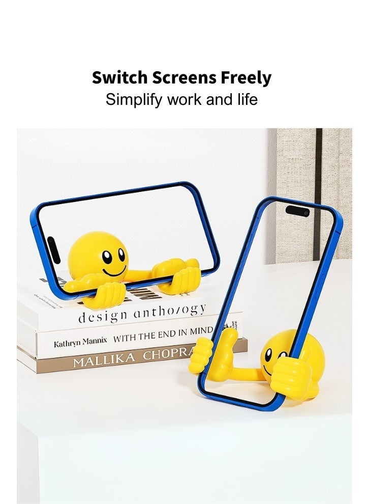 Multi-functional Desktop Phone Stand,Cell Phone Supports,phone holder, 360° Adjustable, Smiley Face/Thumbs-Up Style, Free Switching Between Landscape and Portrait Modes, Hands-Free - Image 2