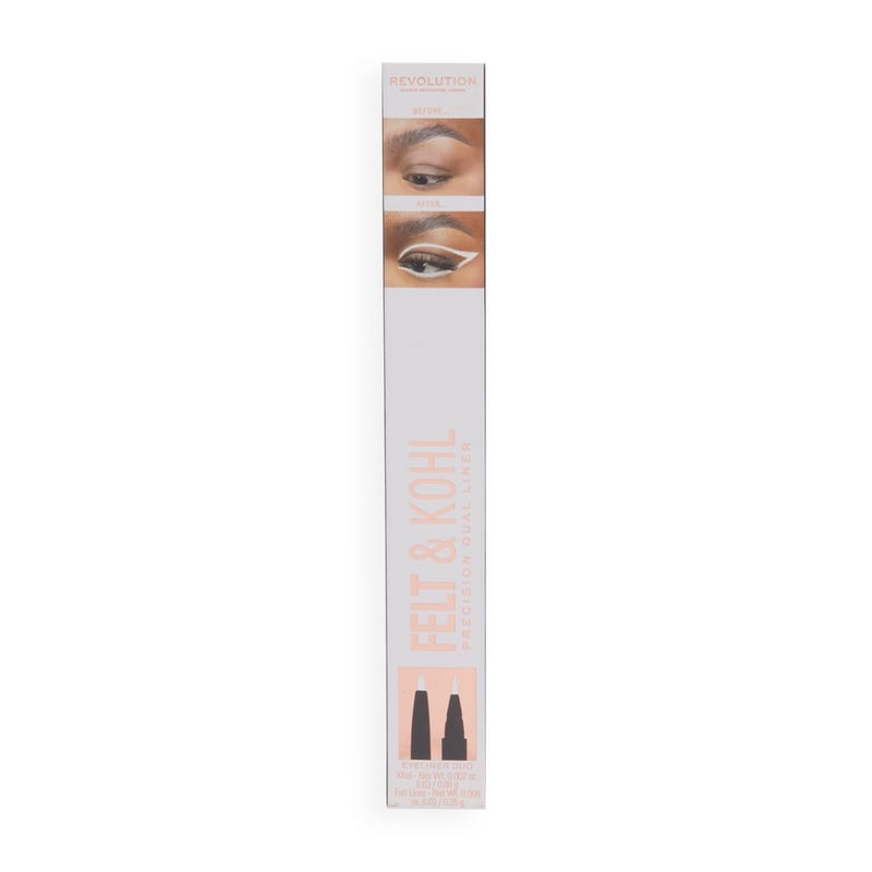 Revolution Dual-Ended Felt & Kohl Eyeliner – White - Image 3
