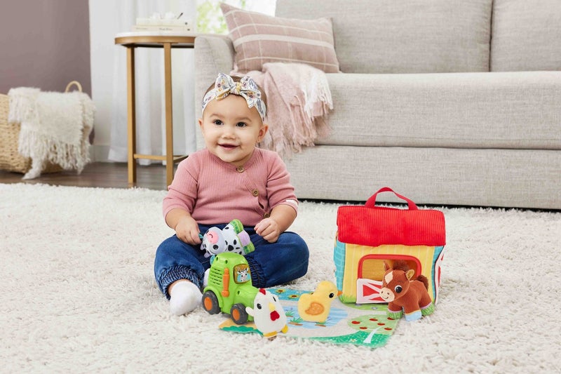 VTech Farmyard Animals Soft Play Set – Interactive Baby Toy with Plush Farm Animals, Tractor & Play Mat | Teaches Animal Sounds, Music & Imaginative Play | Portable Barn Storage - Image 2