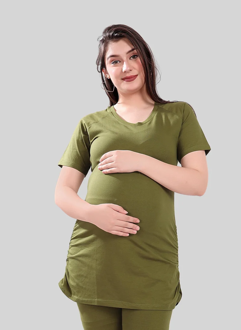 Tummy  TUMMY Combo Pack of 2 Maternity Red and Green T-shirt for Women | Best Price UAE