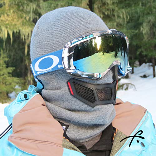 Grace Folly Knit Balaclava Full Face Winter Ski Mask with Vented Mouthpiece (Light Grey) - Image 4