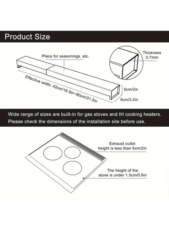 White Adjustable Metal Gas Stove Rack Kitchen Spice Storage Organizer - Image 3