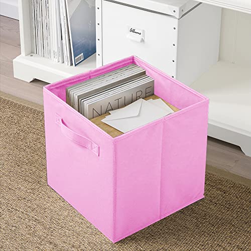 PowerKing Collapsible Storage Cubes with Handles, Fabric Foldable Bins for Closet Shelves, Durable Organization Storage Bins, 10.5'' x 11'' x 10.5'', 6 Pack, Pink - Image 5