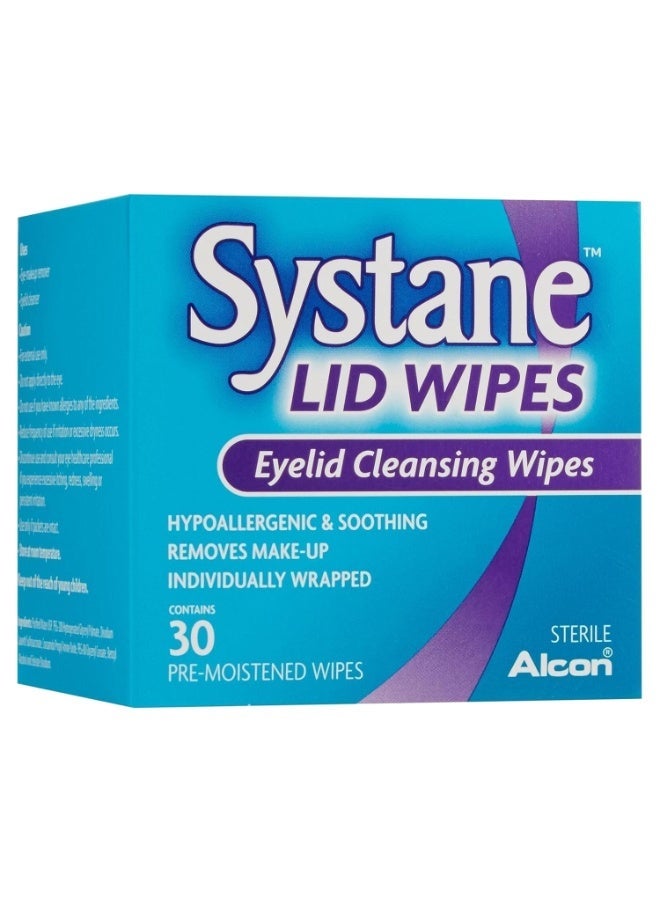 Lid Wipes Eyelid Cleansing Wipes Hypoallergenic Sterile Pre-Moistened Individually Wrapped Eye Hygiene Wipes 30s