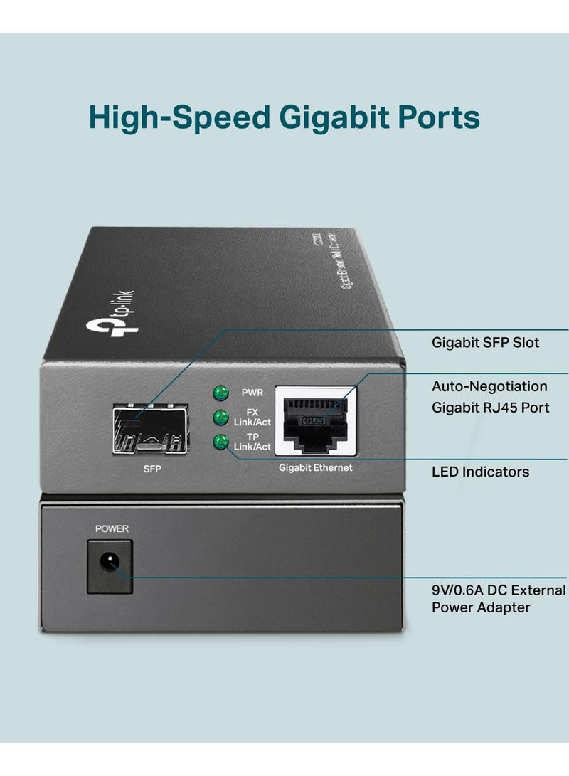Tp-link Tl TP Link MC220L  Gigabit SFP to RJ45 Fiber Media Converter  Fiber to Ethernet Converter  Plug and Play Durable Metal Casing  Versatile Compatibility  Auto Negotiation  UL Certified - Image 3