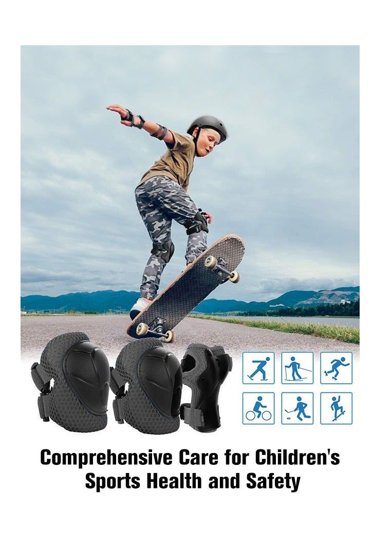DURKU Black Multi-Sport Protective Gear Set: Adjustable Helmet, Knee, Elbow Pads, Wrist Guards - Ideal for Scooter, Skateboarding, Biking, Roller Skating - 7 Pieces. - Image 2