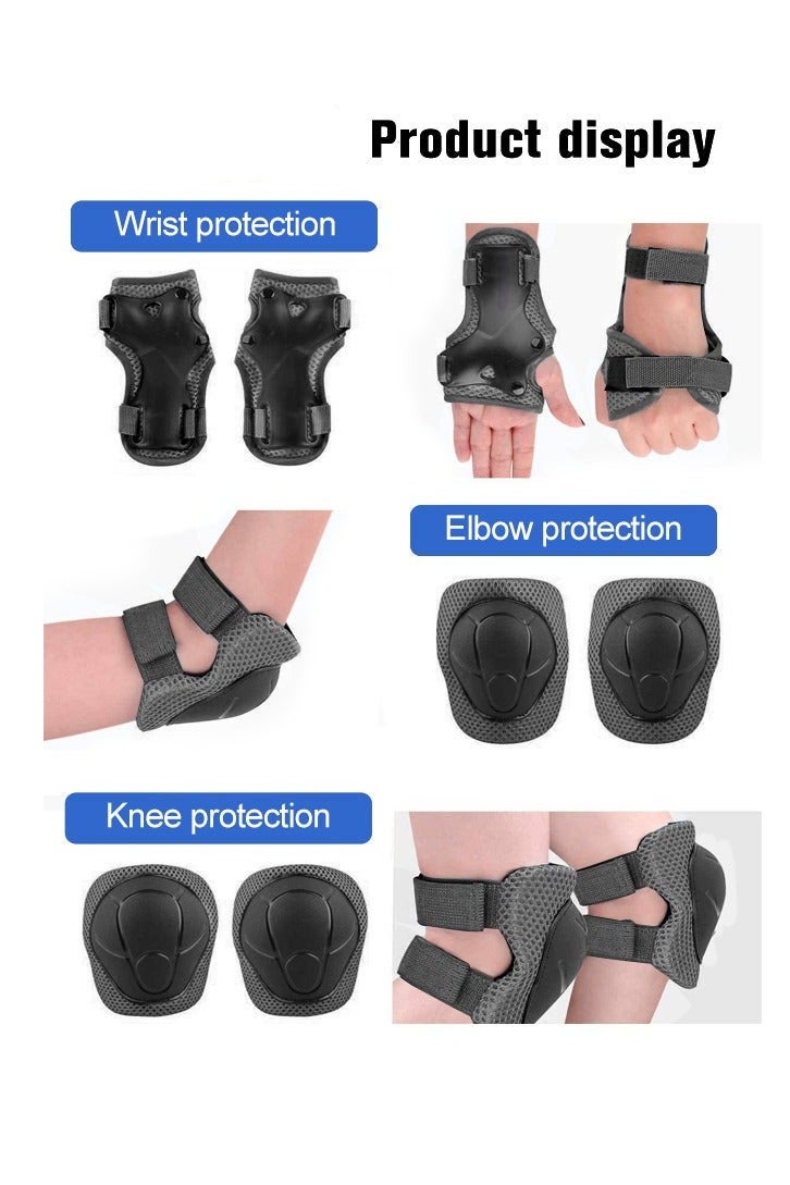 DURKU Black Multi-Sport Protective Gear Set: Adjustable Helmet, Knee, Elbow Pads, Wrist Guards - Ideal for Scooter, Skateboarding, Biking, Roller Skating - 7 Pieces. - Image 4