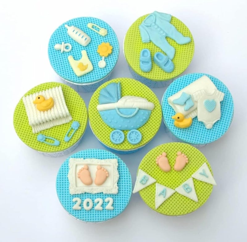 Eoast Eoast Baby Stroller Chocolate Baby Showers Cake Decorating Fondant Molds for Cupcake Toppers Baby Showers Dessert Candies Cookies Polymer Clay Resin Mold Scented Wax Silicone Candle Mould  - Image 3
