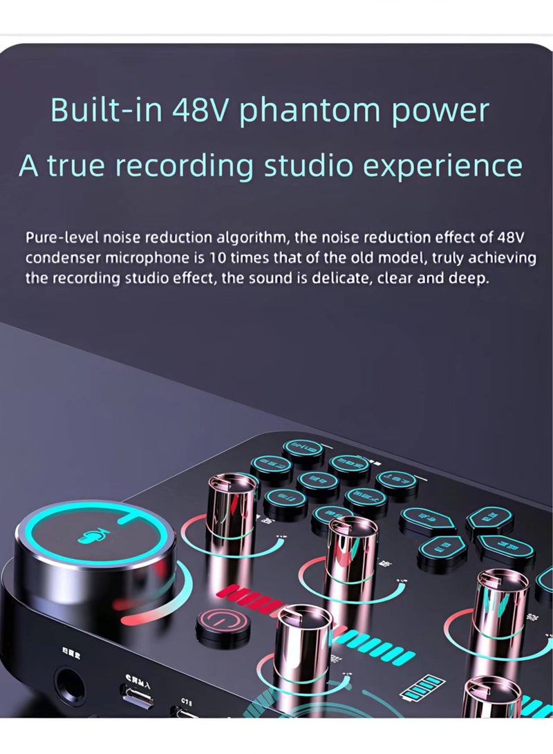 V20 Live Broadcast Equipment, Full Set Of Sound Card, Dedicated To Mobile Phone, Network Red Tiktok, Anchor Recording, Karaoke Microphone - Image 4