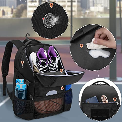 DSLEAF Basketball Backpack for Men, Soccer Bag with Ball Compartment & Shoe Compartment for Basketball, Soccer, Volleyball Training - Image 4