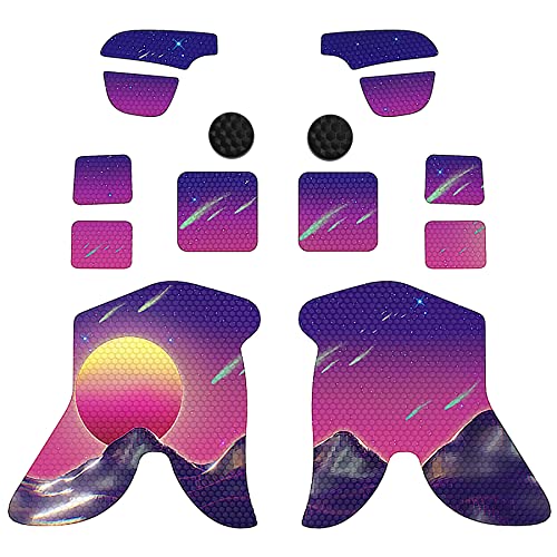 PlayVital Professional Textured Soft Rubber Pads Handle Grips for Steam Deck LCD & OLED, Trackpads Skin Grip Enhancement Back Button Protective Stickers Set with Thumb Grip Caps - The Cyber Moon - Image 2