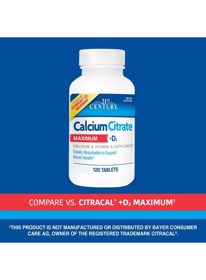 21st Century Calcium Citrate Plus D Maximum Caplets, 120 Count (27493) - Image 4