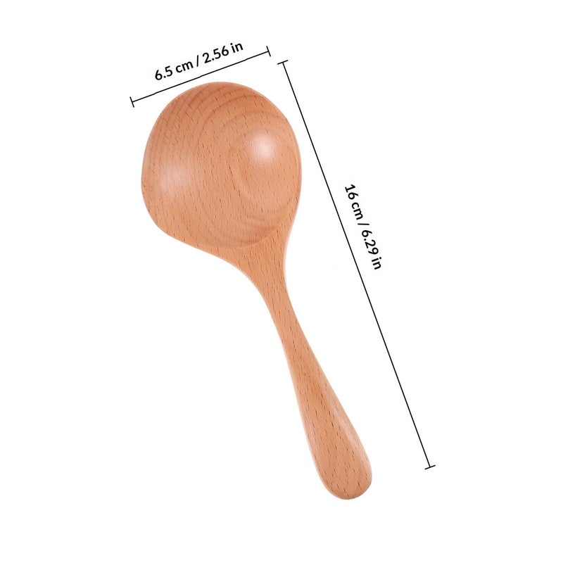 Small Beech Wood Duckbill Spoon Kitchen Cooking Stirring Serving Ladle - Image 3