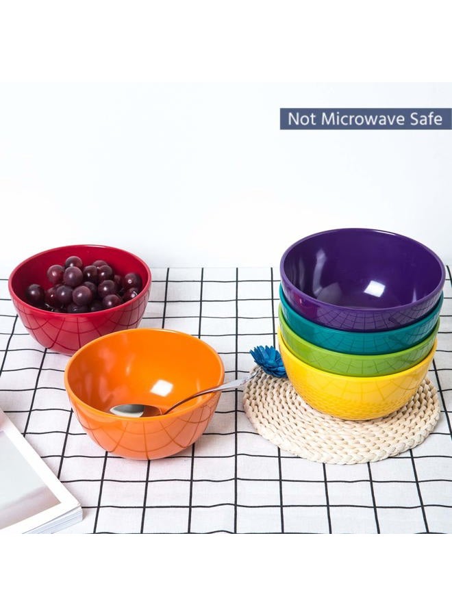 KX-WARE Melamine Bowls set - 28oz 6inch 100% Melamine Cereal/Soup/Salad Bowls, Set of 6 in 6 Assorted Colors | Shatter-Proof and Chip-Resistant Dishwasher Safe, BPA Free - Image 3