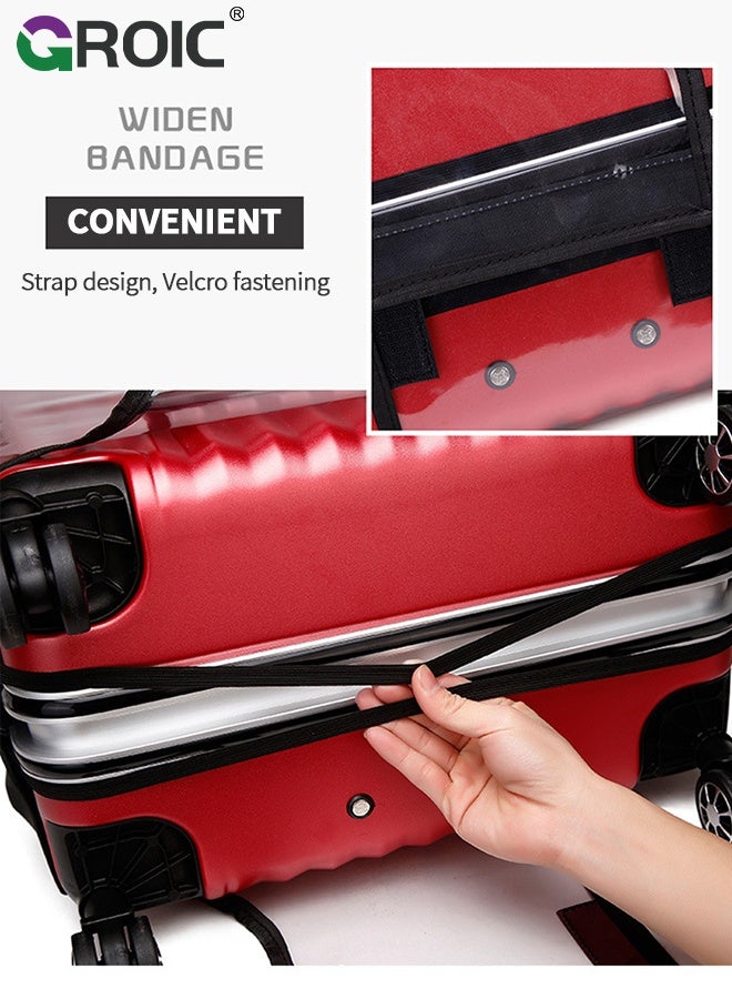 GROIC Luggage Cover, Tersely Clear PVC Suitcase Cover Protectors with Wheel Cover, 24 Inch Suitcase Covers for Luggage, Thick Transparent Waterproof Suitcase Sleeve for Wheeled Suitcases - Image 5