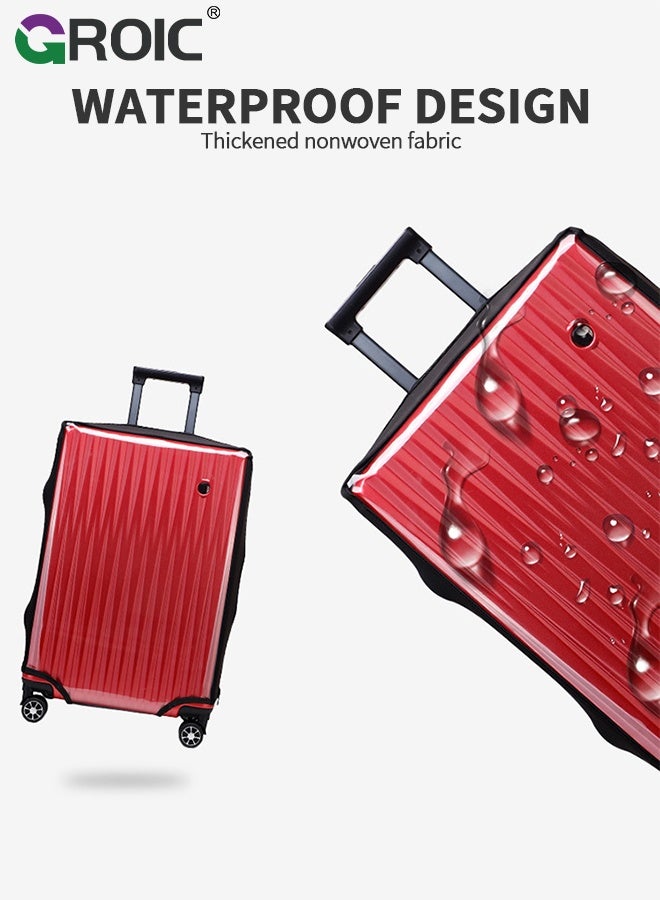 GROIC Luggage Cover, Tersely Clear PVC Suitcase Cover Protectors with Wheel Cover, 24 Inch Suitcase Covers for Luggage, Thick Transparent Waterproof Suitcase Sleeve for Wheeled Suitcases - Image 4