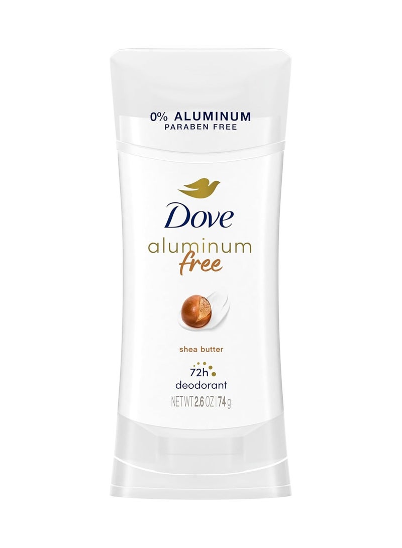 دوف مزيل عرق دوف خالٍ من الألومنيوم بنسبة 0%، مزيل عرق غير مهيج للعناية بالإبط، بزبدة الشيا، مزيل عرق لطيف خالٍ من الألومنيوم، 2.6 أونصة