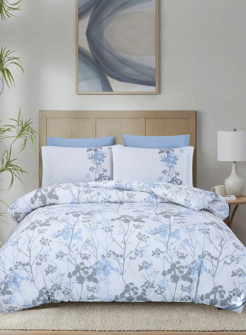 Donetella Printed Comforter Set 4-Pcs Single Size All Season Single Bed Fits(120 X 200 Cm)Bedding Set With Removable Filler And Down Alternative Filling,