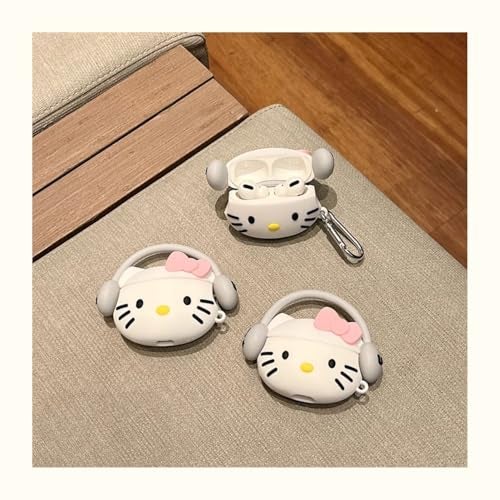 iTronix Cute 3D Case for Airpods Pro 3 (2025) Shockproof Soft Silicone Skin Case (White Cat) - Image 3