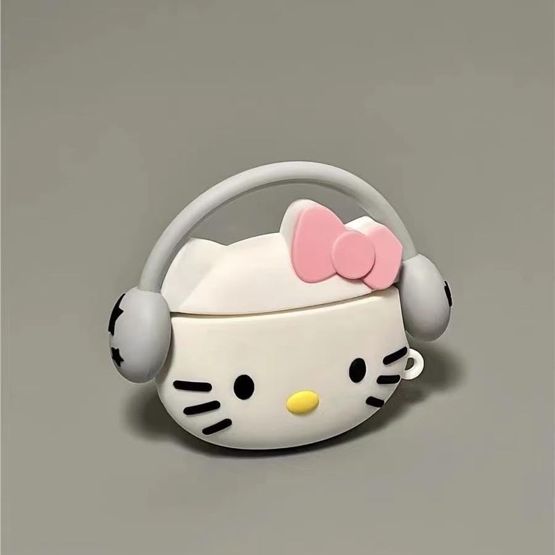iTronix Cute 3D Case for Airpods Pro 3 (2025) Shockproof Soft Silicone Skin Case (White Cat) - Image 4