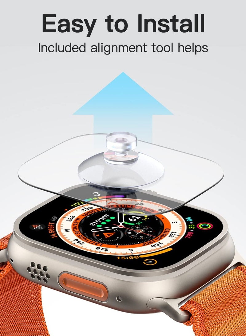 Jetech Screen Protector for Apple Watch Ultra 49mm Tempered Glass, HD Clear 3 Pack - Image 3