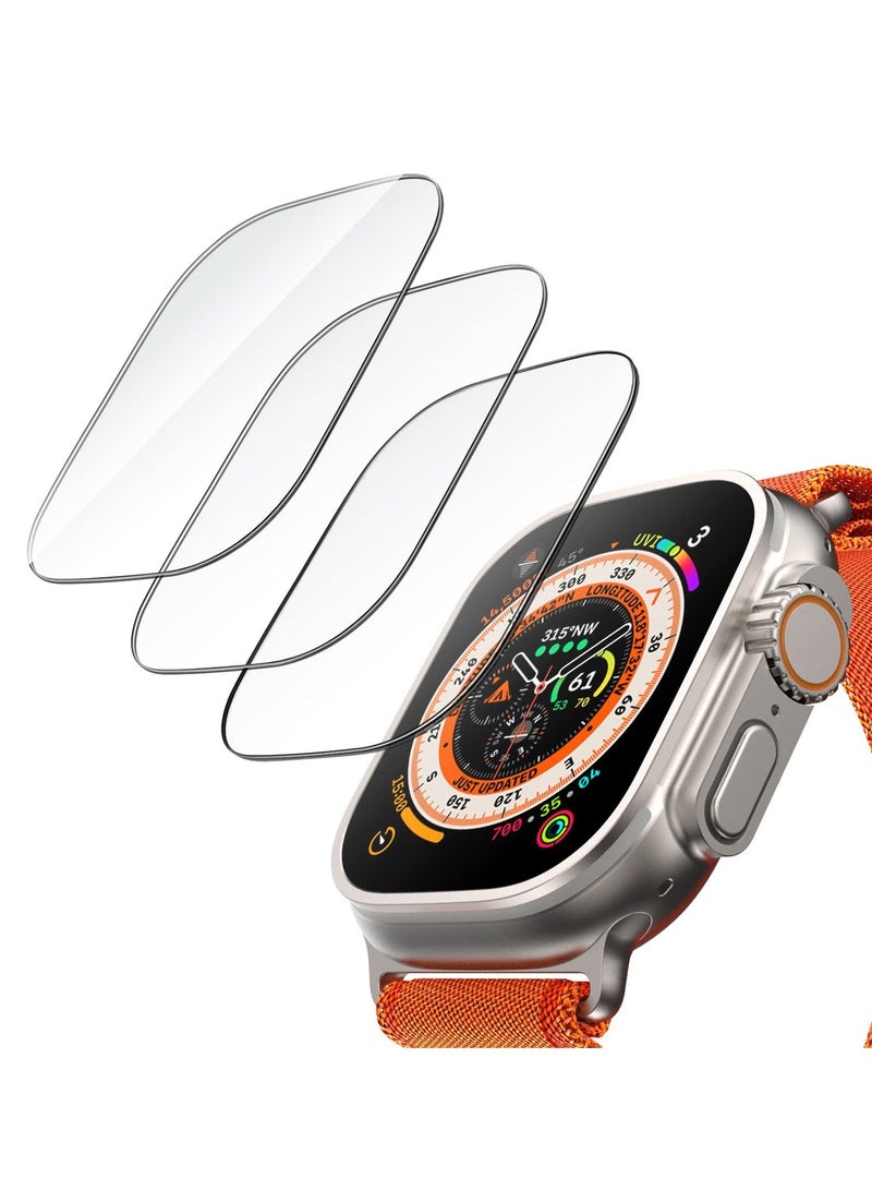 Jetech Screen Protector for Apple Watch Ultra 49mm Tempered Glass, HD Clear 3 Pack - Image 1