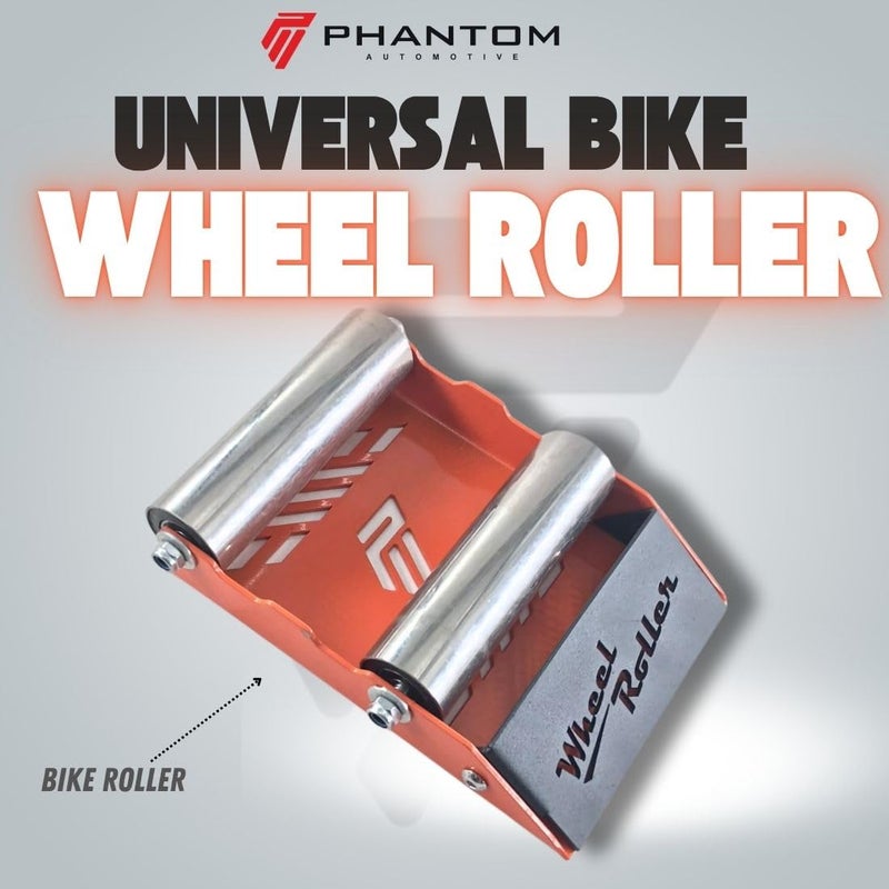 Phantom Heavy-Duty Wheel Roller Variation - Non-Slip Paddock Stand Universal For Bikes Up To 220kg – Quick & Easy Chain Maintenance Tool (Orange) - Image 2
