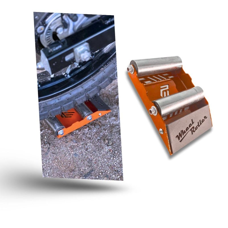 Phantom Heavy-Duty Wheel Roller Variation - Non-Slip Paddock Stand Universal For Bikes Up To 220kg – Quick & Easy Chain Maintenance Tool (Orange) - Image 1