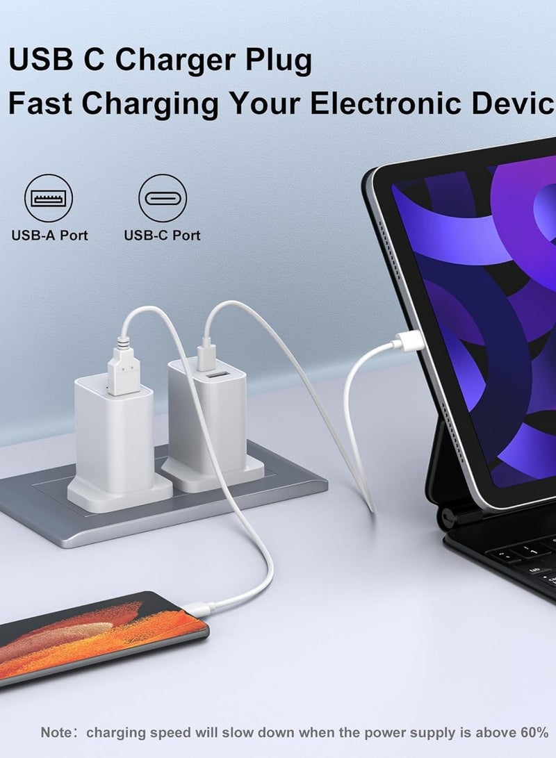 Raxoom 25W Power HD USB C Plug Fast Charger Plug Dual Port USB Type C Wall Charger Plug Compatible with iPhone, iPad, AirPods  - Image 2