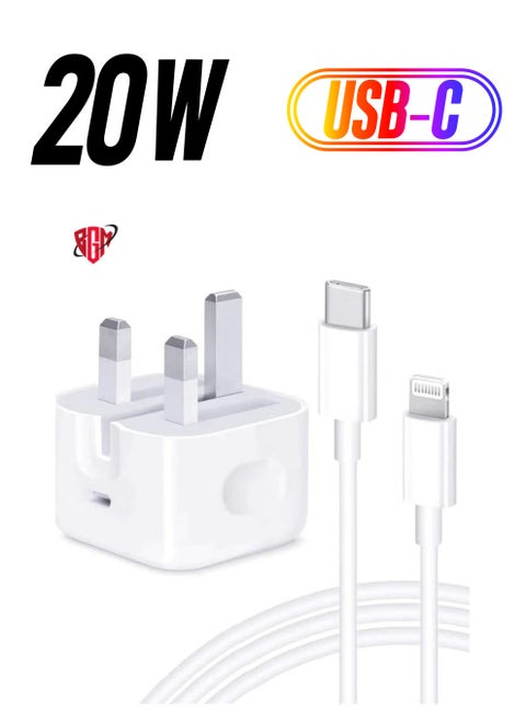 iPhone 20W Charger Apple MFi Certified‘ USB C Plug Fast Charge and USB C to Lightning Cable 2M PD Power Adapter Compatible with iPhone 13 Pro Max 13 12 SE2020 11 XR XS Max X 8 Plus iPad Pro Air Mini