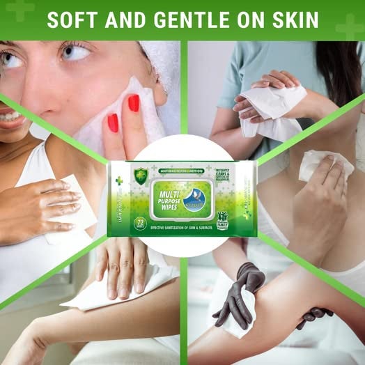 Glider Multipurpose Skin and Surface Wipes with Flip-top (Pack of 1 (72 Wipes)) - Image 2